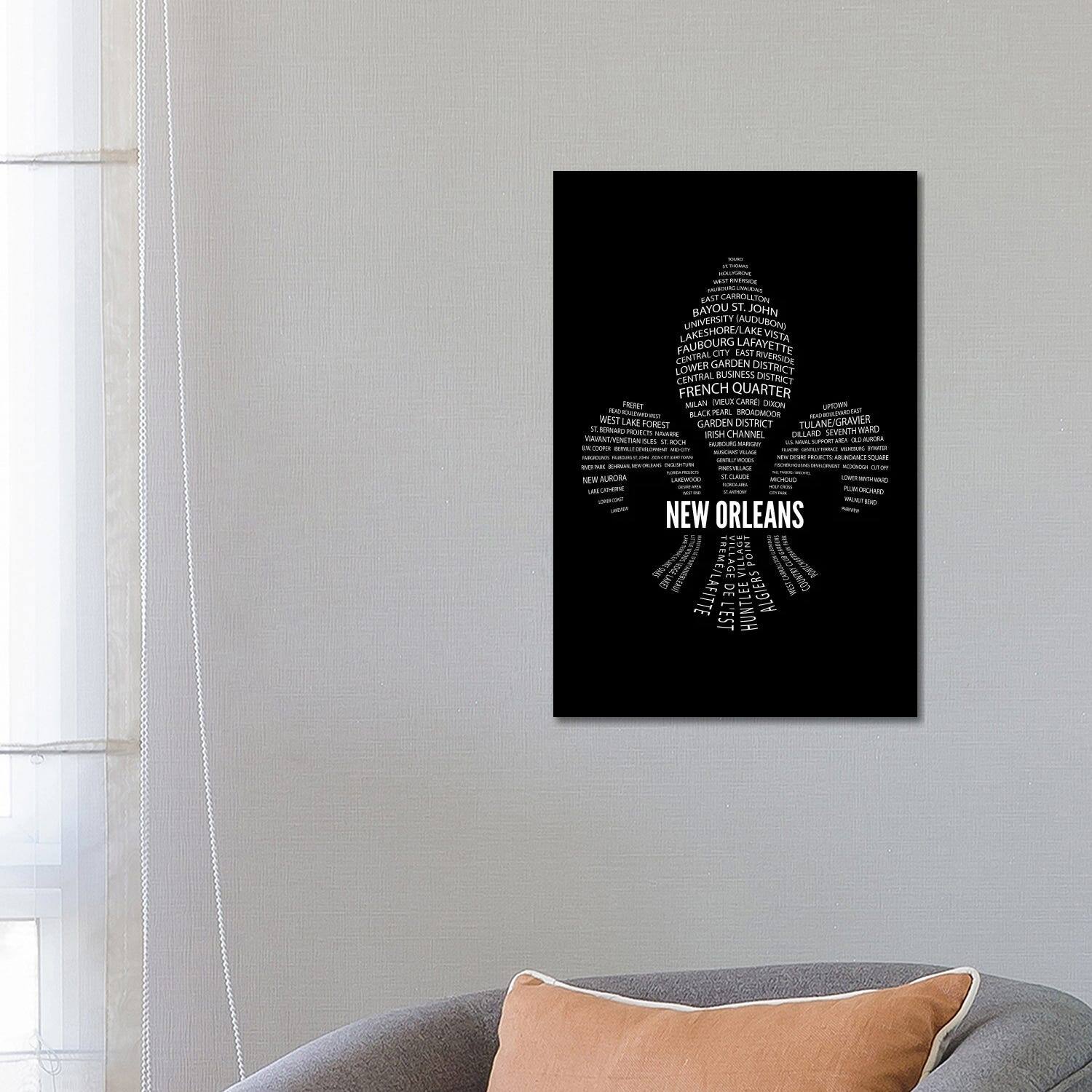 iCanvas "New Orleans FleurDeLis Neighborhoods" by Benton Park Prints